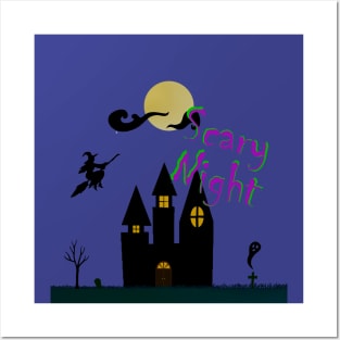 Scary Night Castle Posters and Art